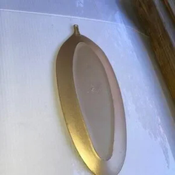 Leaf Decorative Tray Gold Color Platter Jewelry Trinkets Home Decor 16 x 6.5 in - Picture 7 of 7